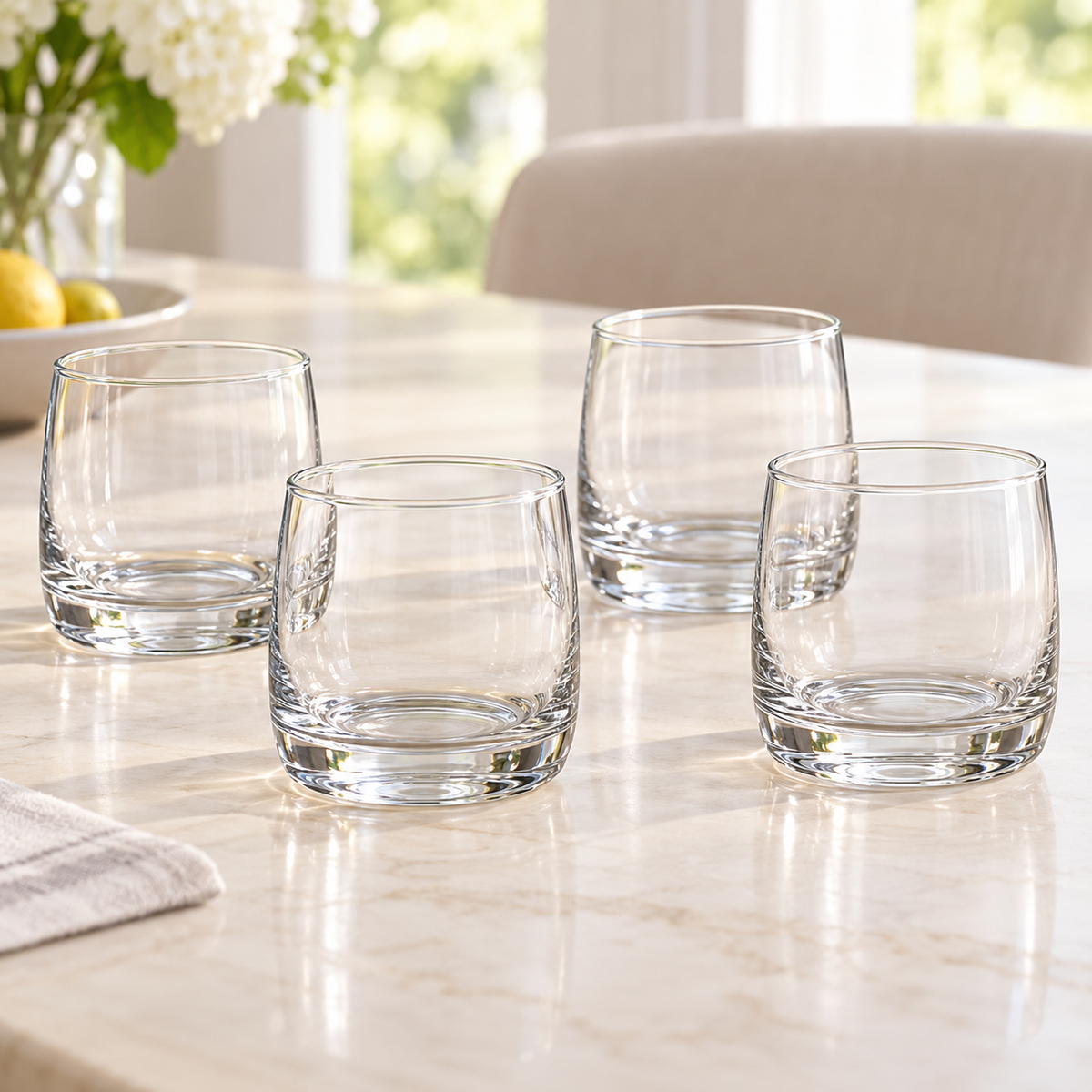 Danny Home 4 Piece Rounded Tumbler Glass Set