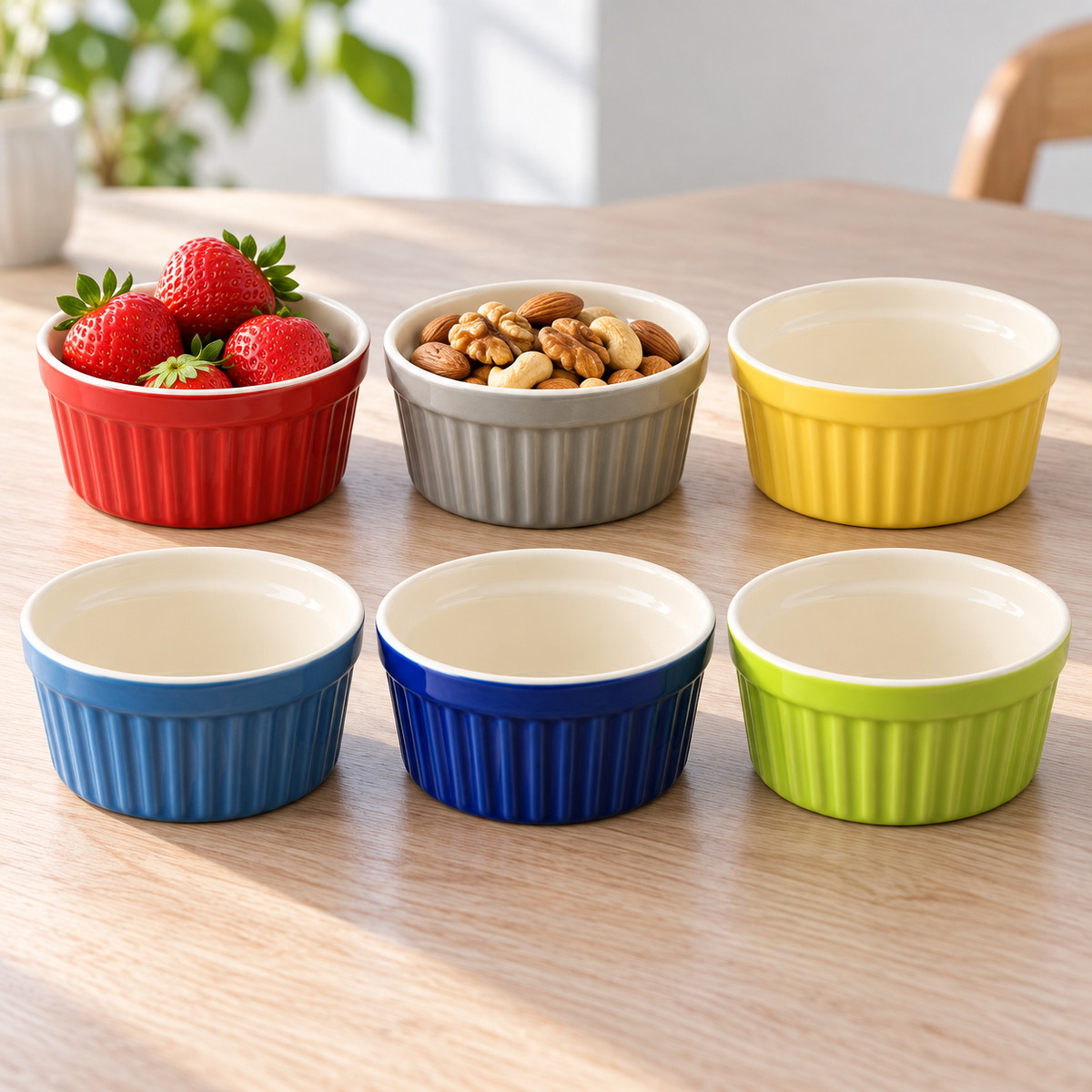 Danny Home 6 Piece Ribbed Ramekin Set