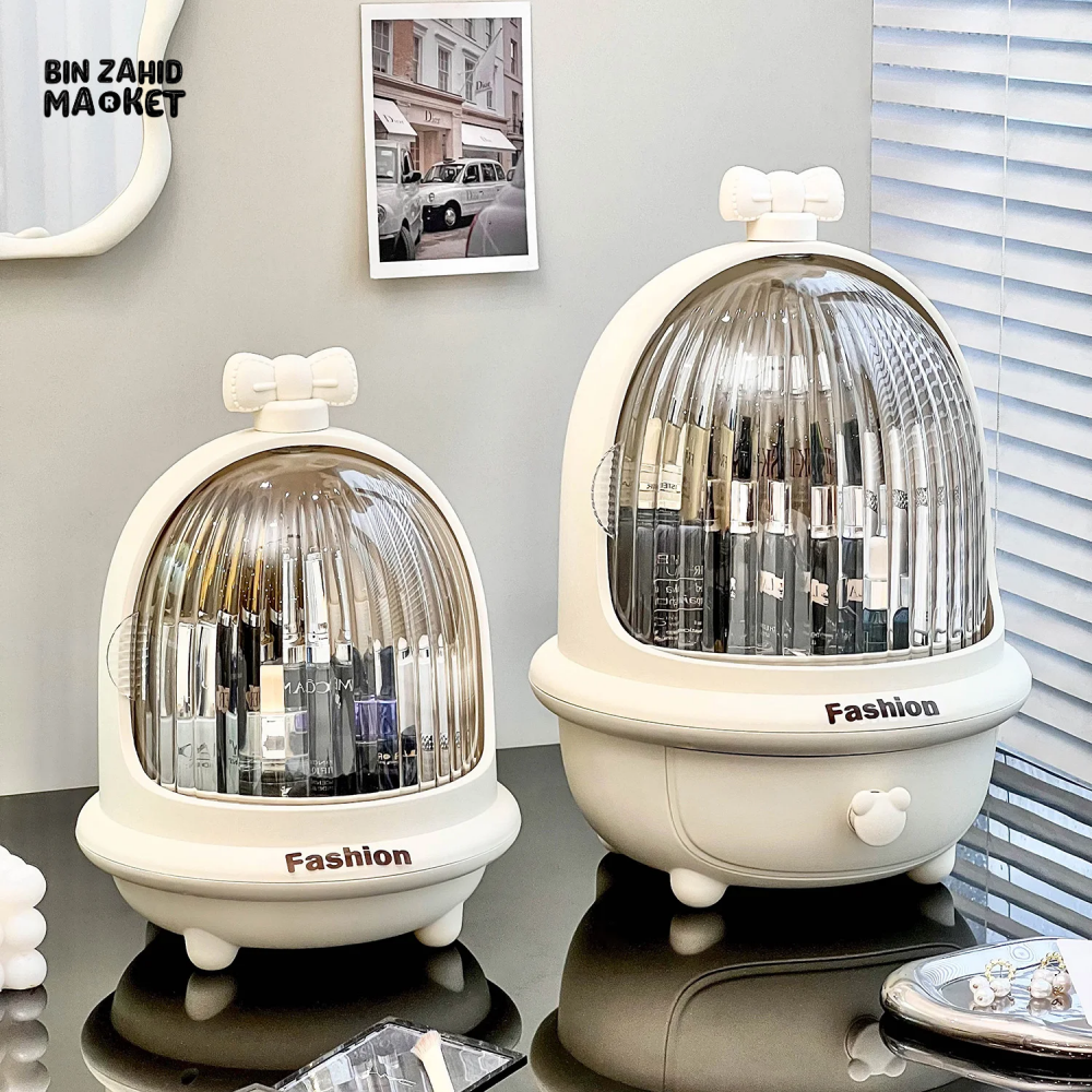 360° ROTATE MAKEUP ORGANIZER LARGE COSMETIC STORAGE DUST & WATER-PROOF