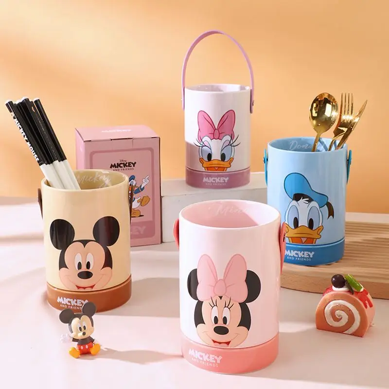 DISNEY MICKEY MINNIE DONALD DUCK DAISY CUTE CHOPSTICK BARREL CERAMIC DRAIN BUCKET