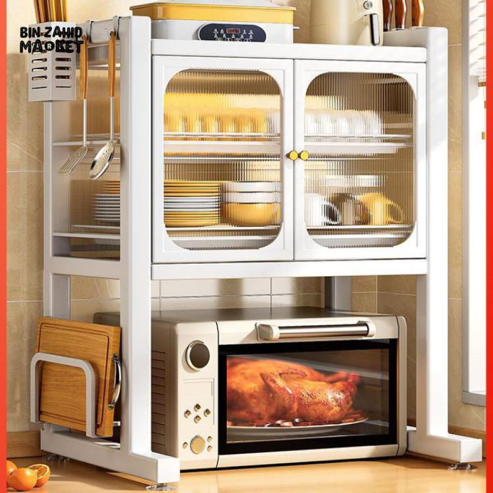 LUXORMOVE KITCHEN RACK MULTIFUNCTIONAL DISH DRAIN SHELF OVEN STORAGE ORGANIZER - WHITE