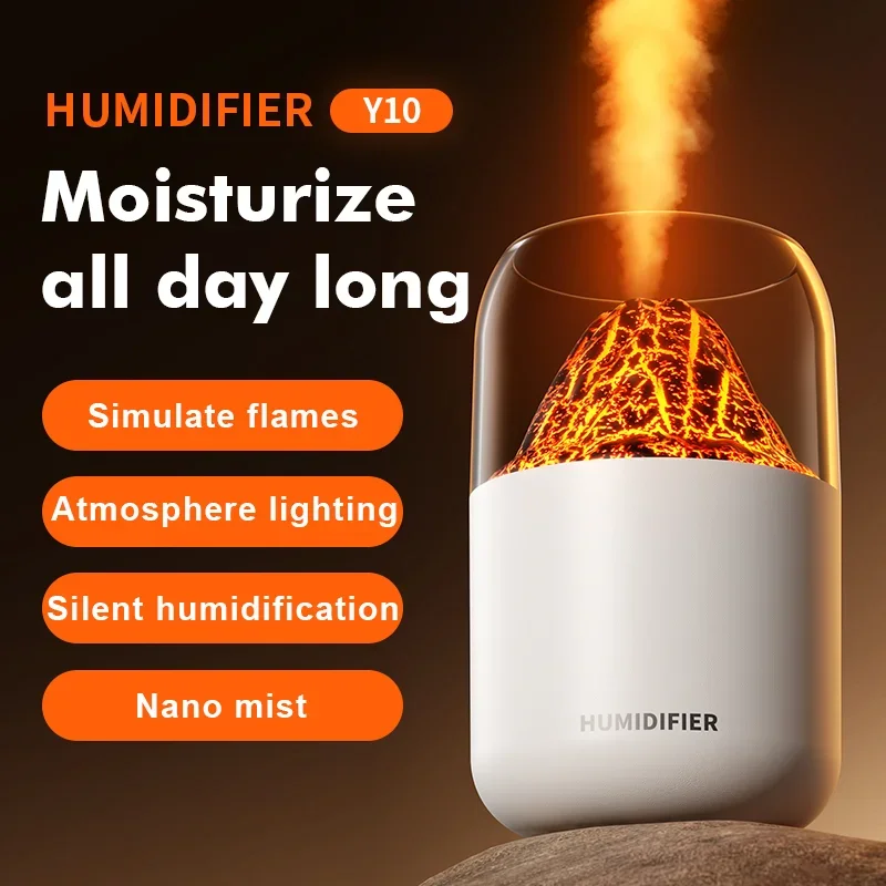 SIMULATED VOLCANO HUMIDIFIER – USB MINI DESKTOP AIR PURIFIER & AROMATHERAPY SPRAY