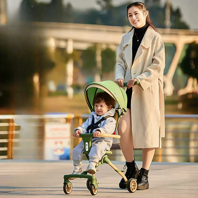 TWO-WAY REVERSIBLE FOLDABLE HIGH-VIEW STROLLER | MULTIFUNCTIONAL SIT & RECLINE TRAVEL BUGGY FOR BABIES