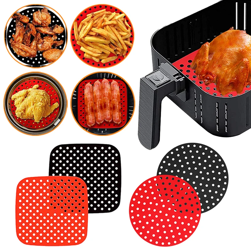 1 PIECE SILICONE AIR FRYER MAT REUSABLE NON-STICK BAKING MAT SQUARE