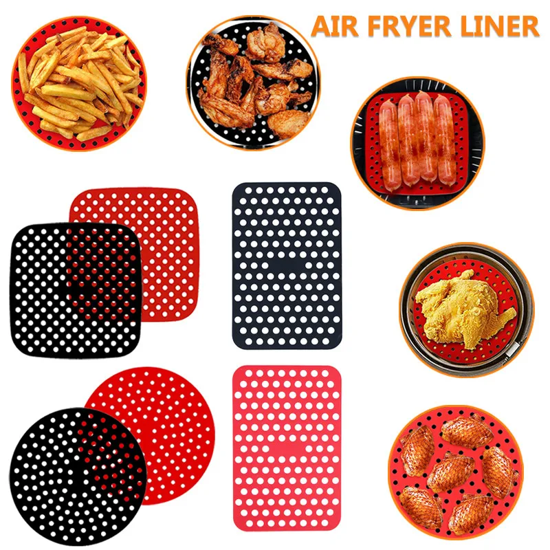 1 PIECE SILICONE AIR FRYER MAT REUSABLE NON-STICK BAKING MAT SQUARE