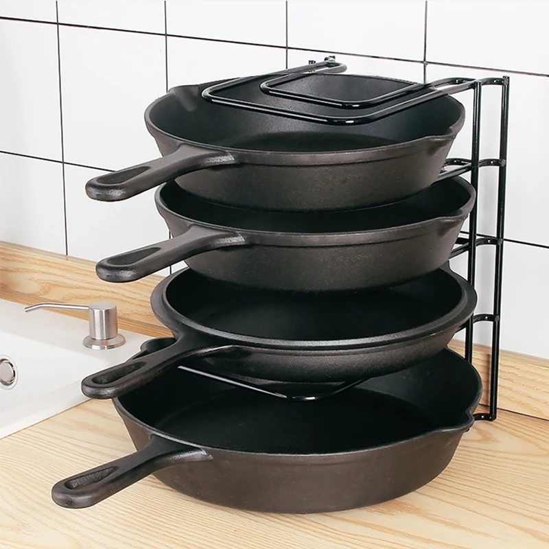 MODERN MULTI-FUNCTIONAL KITCHEN MULTILAYER POT COVER STORAGE RACK