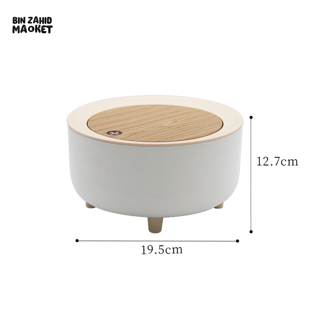 CREATIVE MINI DESKTOP TRASH CAN WITH LID – BEDROOM OFFICE COFFEE TABLE WASTE BIN TABLE TOP