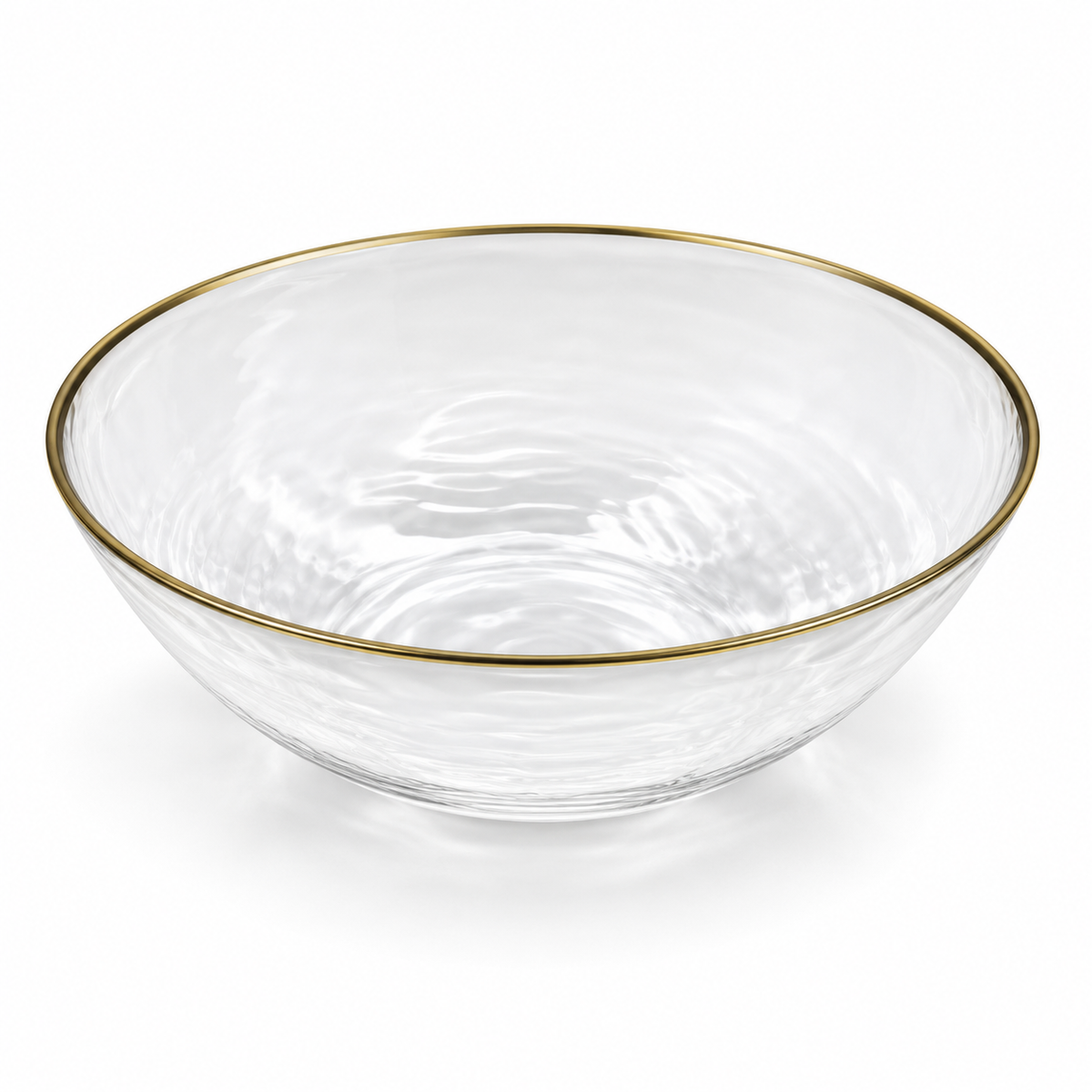 Danny Home Textured Gold Rim Bowl - 9 Inches