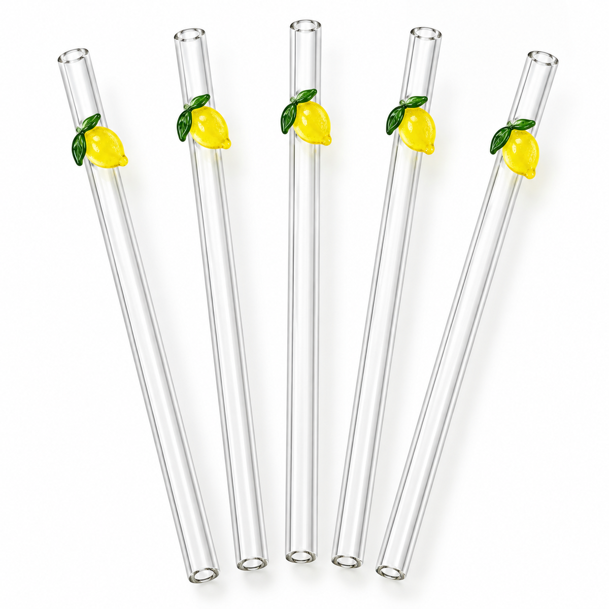 Danny Home 5 Piece Lemon Glass Straw Set