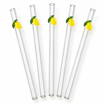 Danny Home 5 Piece Lemon Glass Straw Set