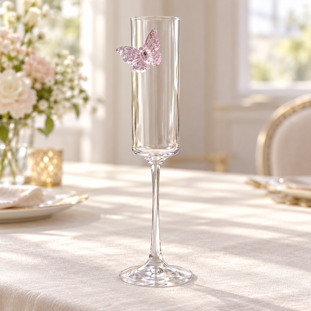 Butterfly Flute Glass