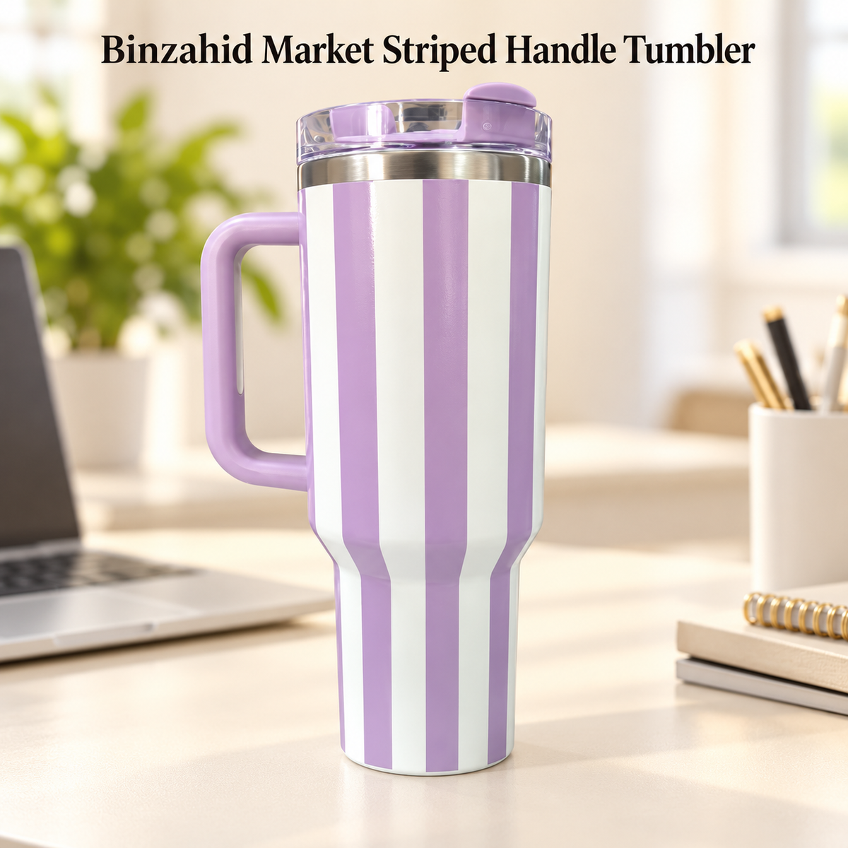 Striped Handle Tumbler