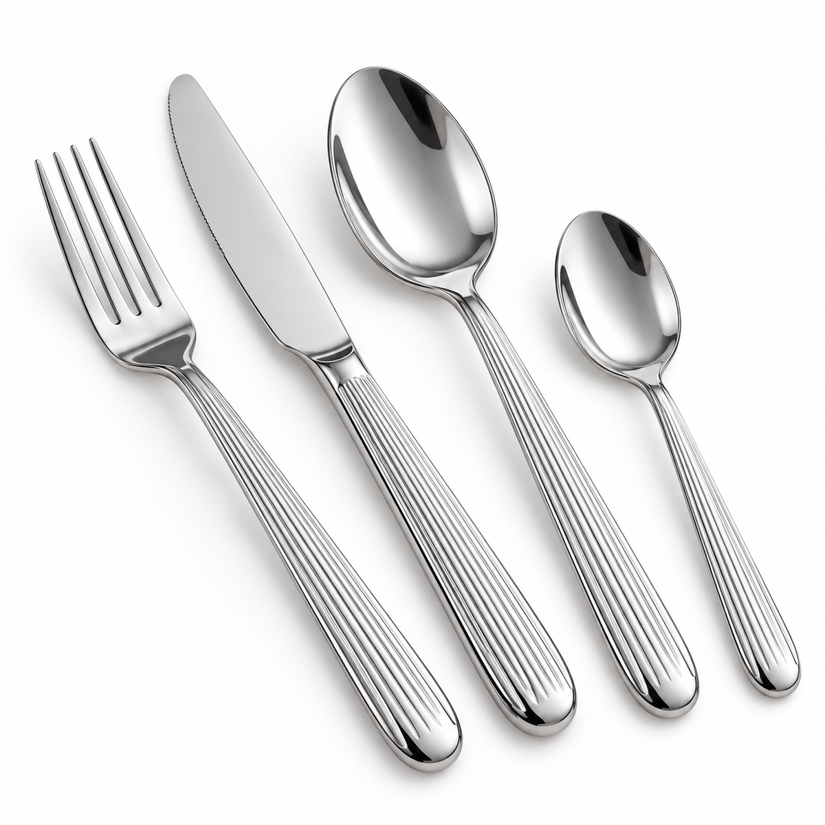 Danny Home Grooved Handle Cutlery Set - 24 Pieces