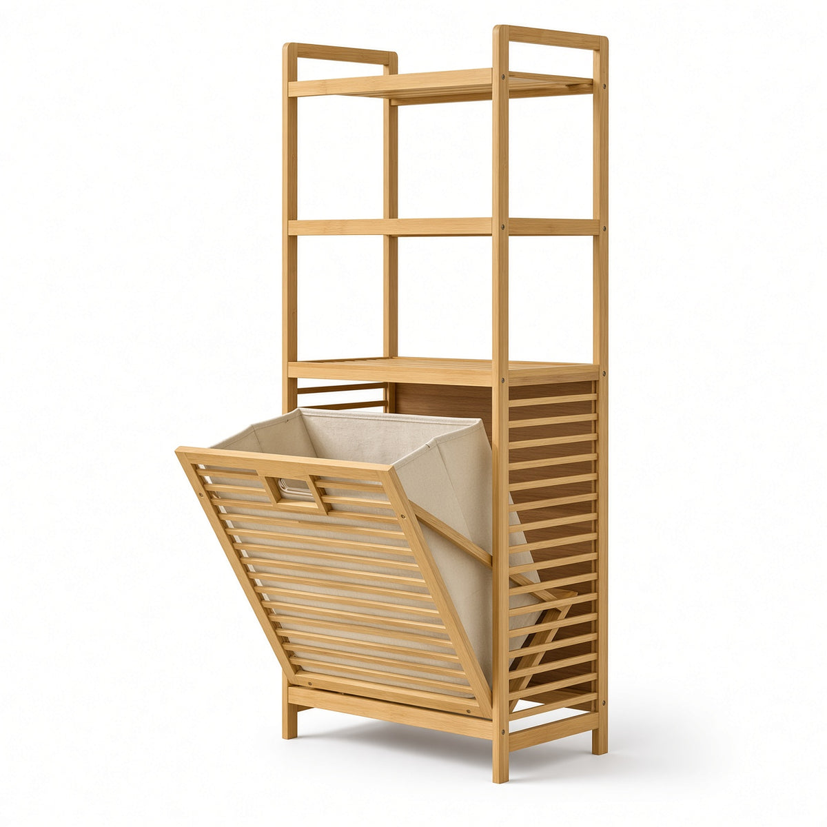 Homdelux Bamboo Laundry Basket - 3 Tiers
