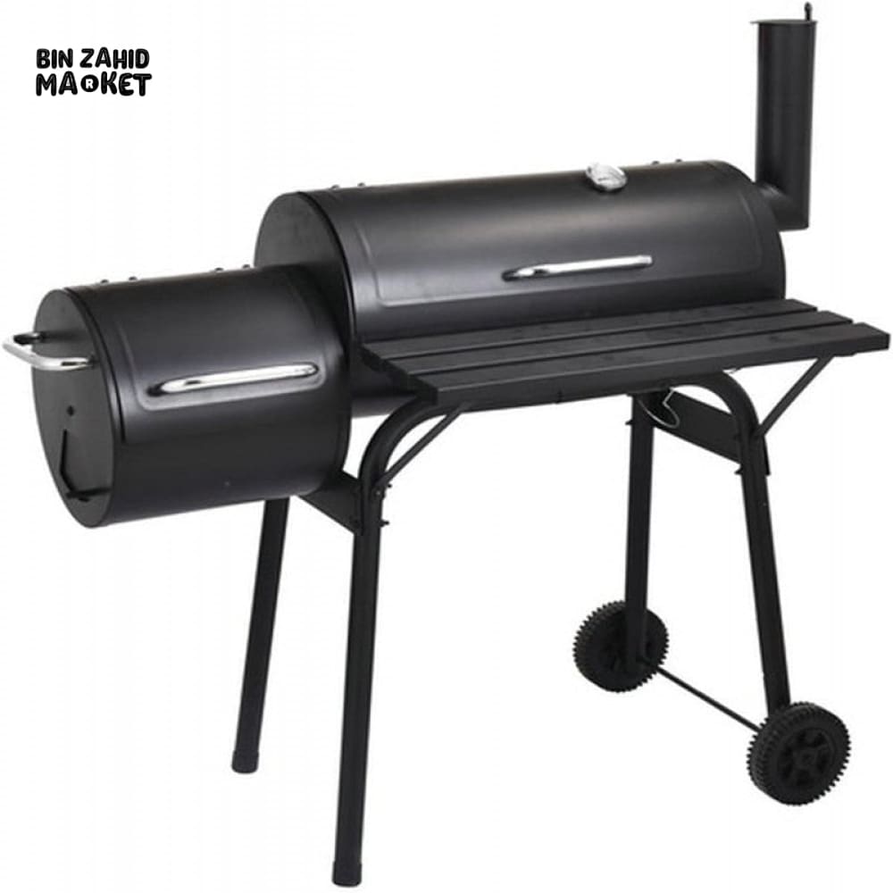 2 IN 1 BBQ SMOKER CHARCOAL GRILL ROASTER PORTABLE OUTDOOR BARBECUE FOR CAMPING GARDEN