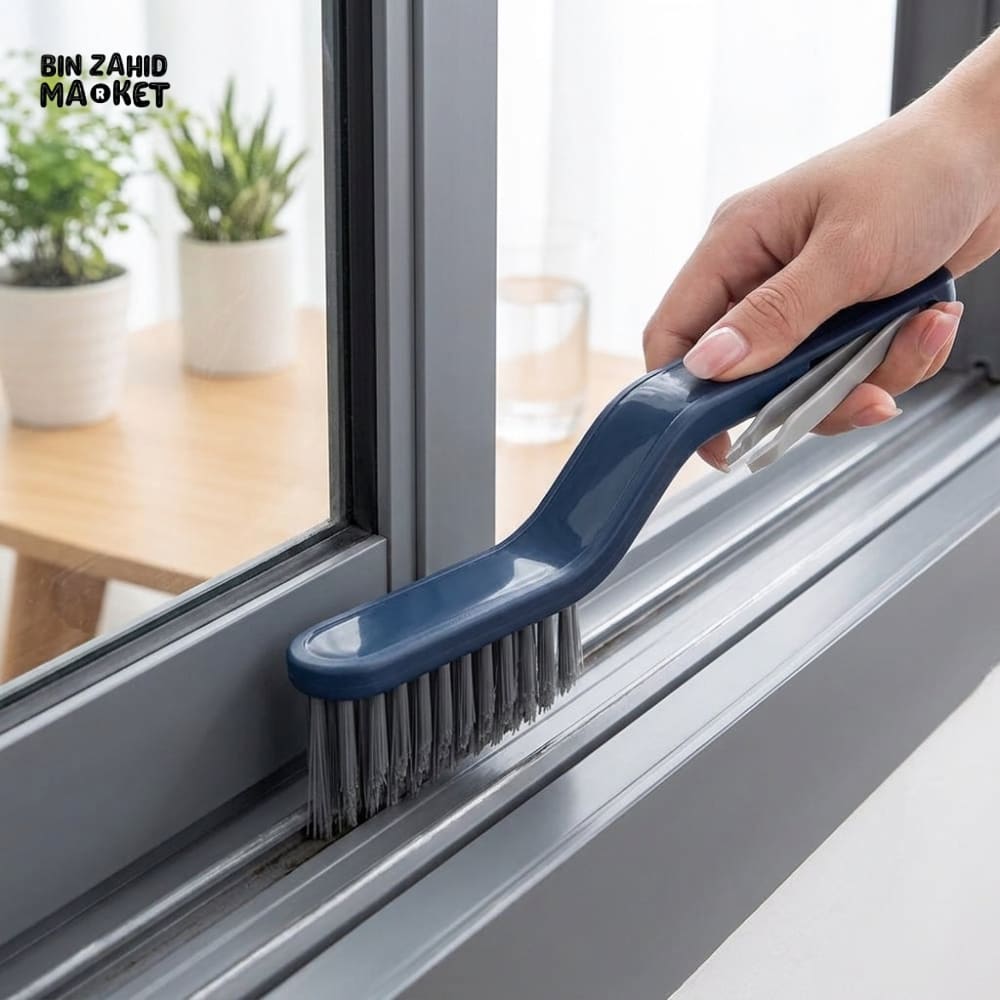 2 IN 1 CREVICE CLEANING BRUSH WITH HIDDEN DRAIN TWEEZERS