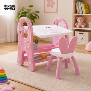 2 IN 1 KIDS STUDY TABLE AND CHAIR SET - PINK