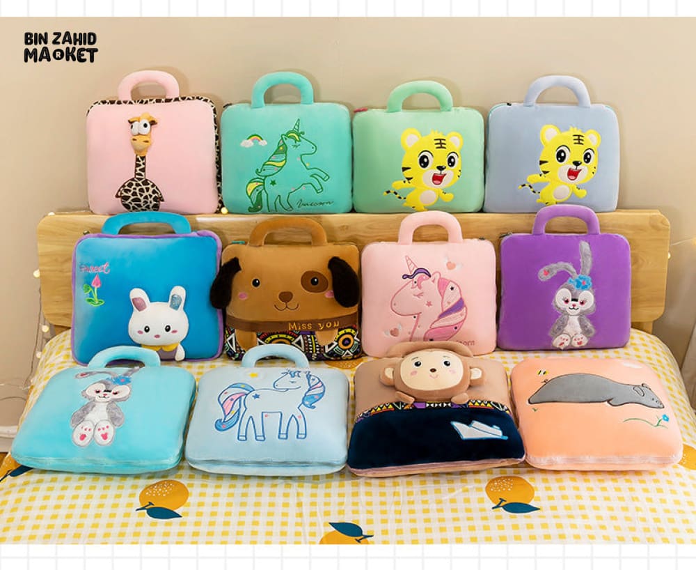 2-IN-1 PILLOW QUILT – MULTIFUNCTIONAL FOLDING BLANKET & OFFICE NAP PILLOW RANDOM COLORS