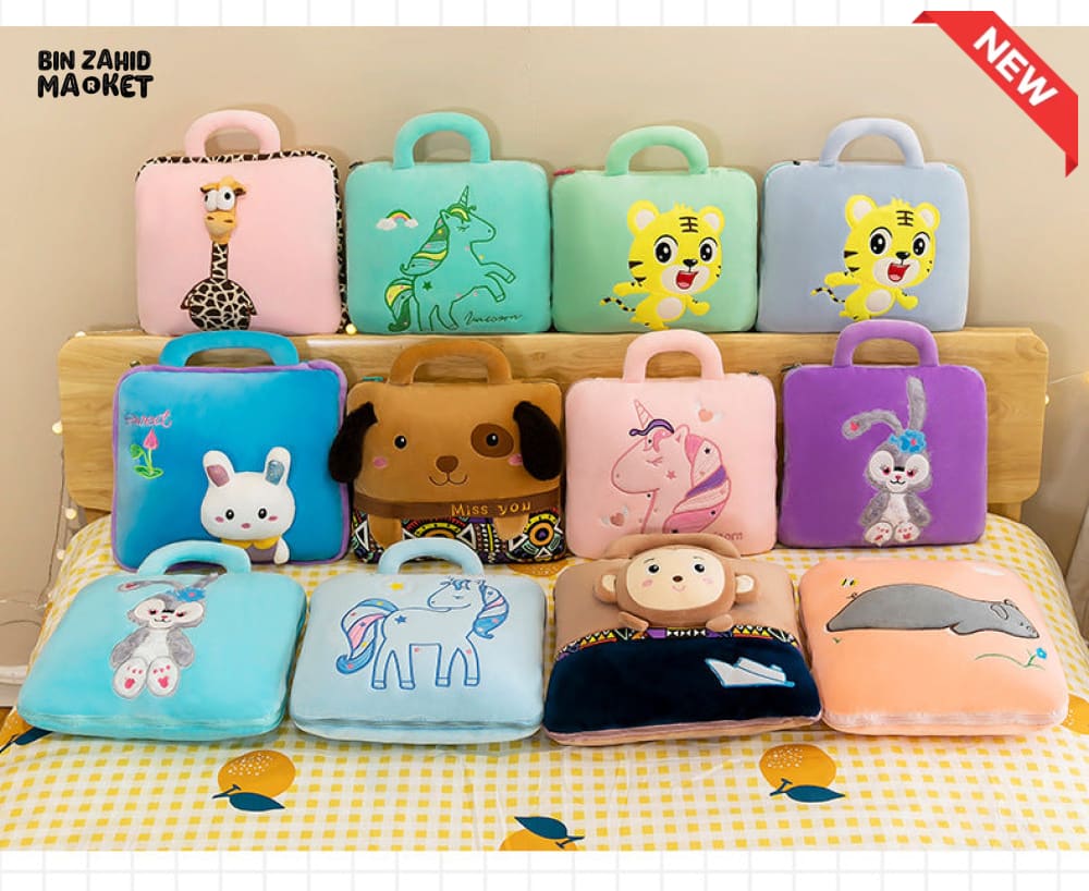 2-IN-1 PILLOW QUILT – MULTIFUNCTIONAL FOLDING BLANKET & OFFICE NAP PILLOW RANDOM COLORS