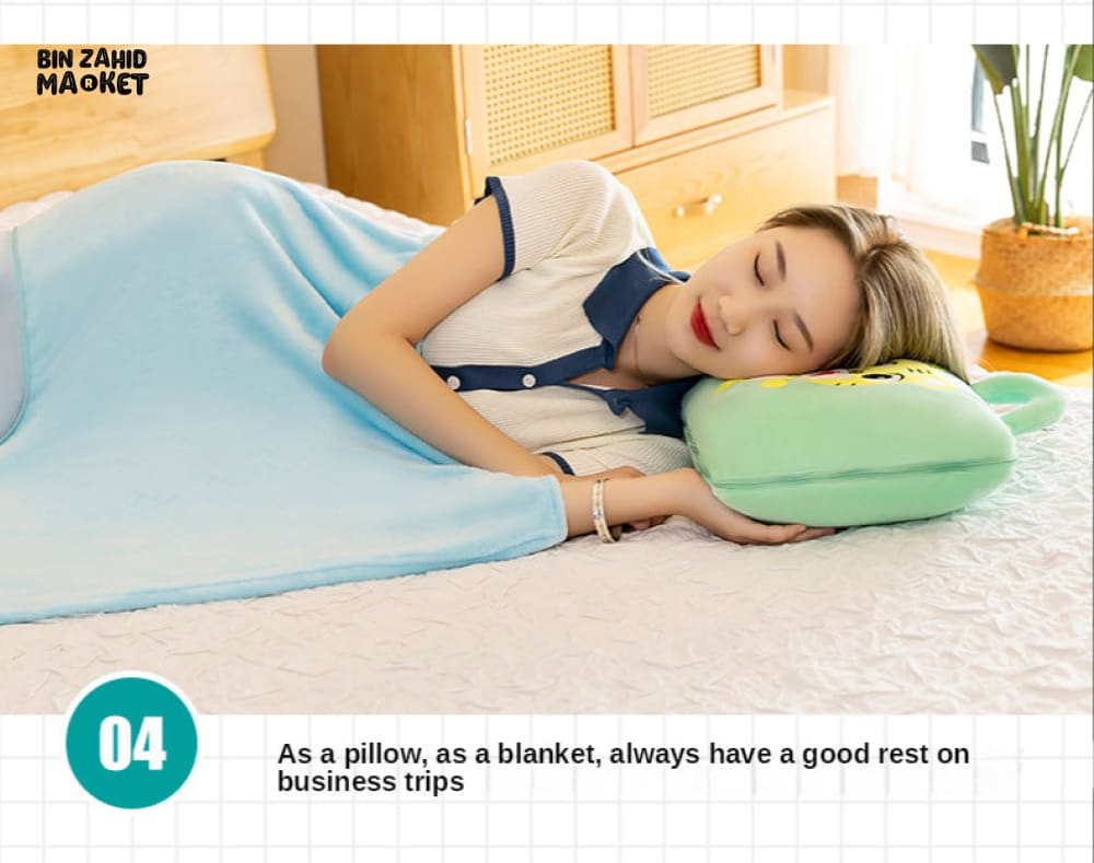 2-IN-1 PILLOW QUILT – MULTIFUNCTIONAL FOLDING BLANKET & OFFICE NAP PILLOW RANDOM COLORS