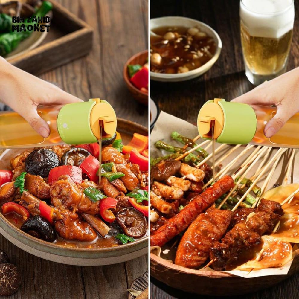 2-IN-1 SPRAY & POUR GLASS OIL BOTTLE – AUTOMATIC OPEN LID