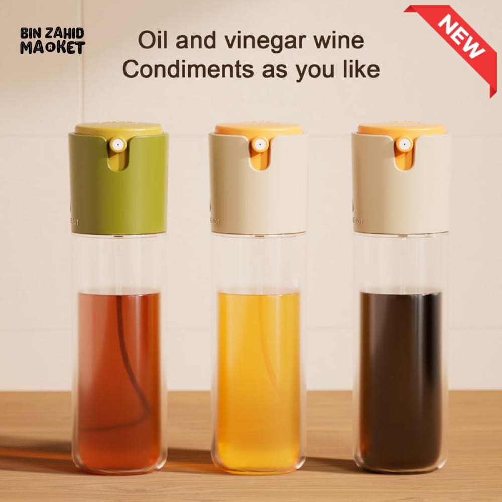 2-IN-1 SPRAY & POUR GLASS OIL BOTTLE – AUTOMATIC OPEN LID