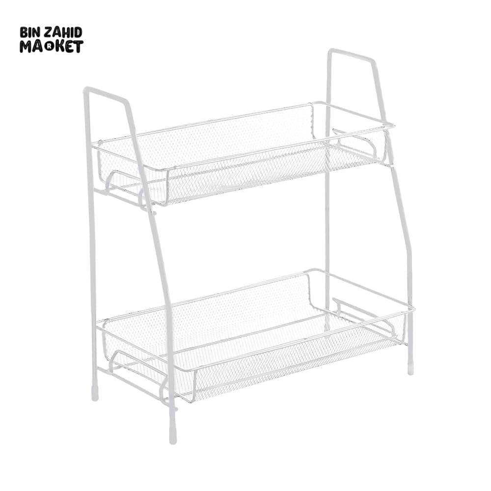 2-LAYERS COUNTER-TOP METAL STAND White