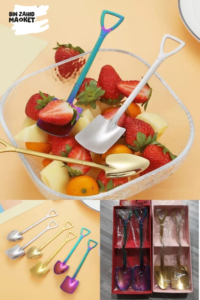 2 PIECES FLAT SHOVEL SPOON SET