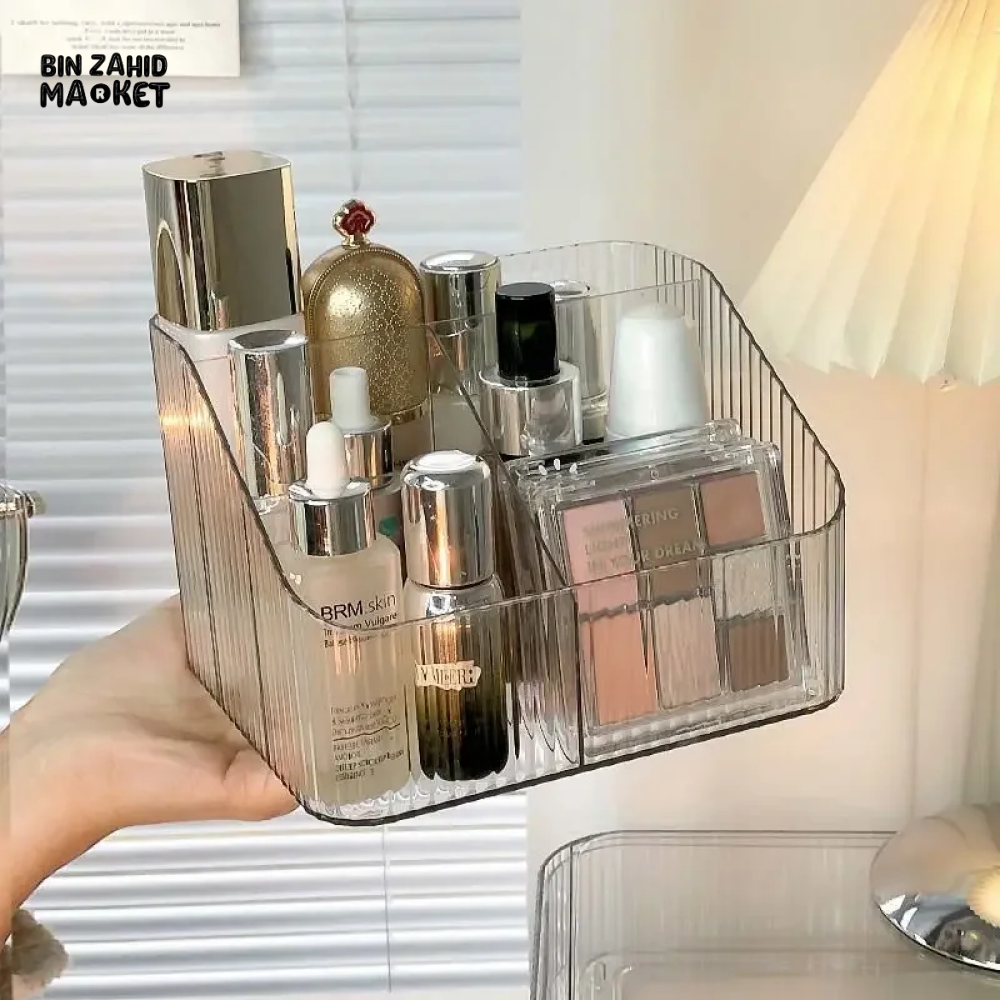 2 PIECES SET LUXURY TRANSPARENT MAKEUP ORGANIZER NORDIC STYLE COSMETIC STORAGE BOX