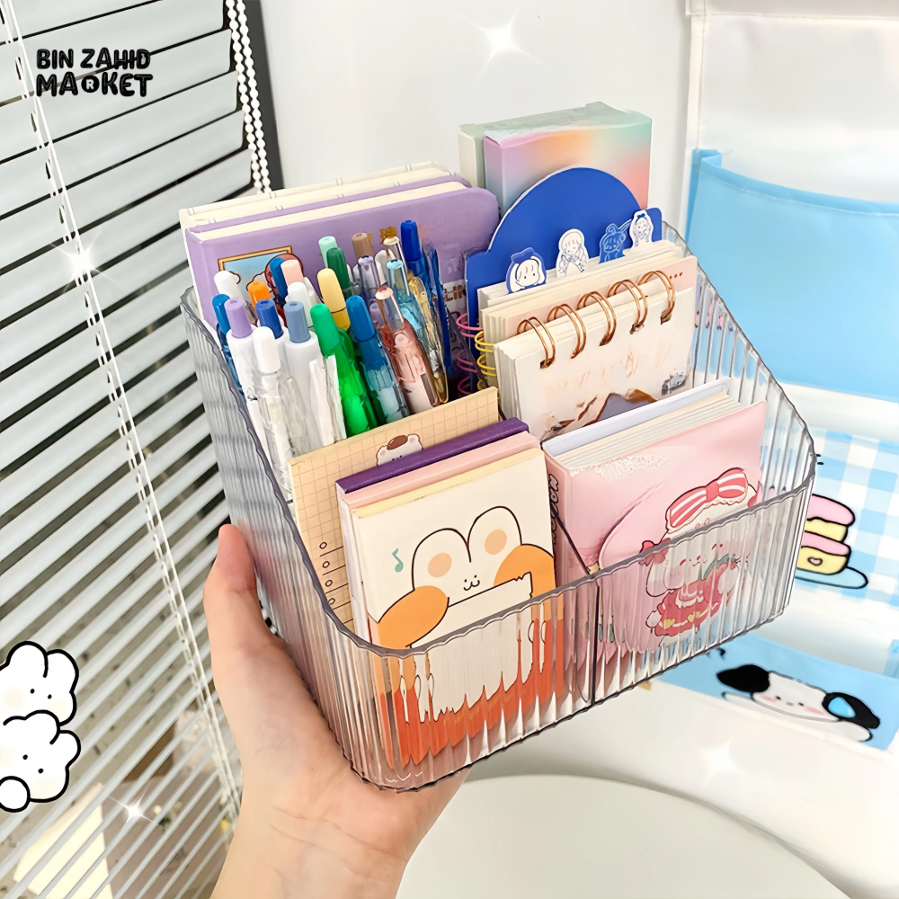 2 PIECES SET LUXURY TRANSPARENT MAKEUP ORGANIZER NORDIC STYLE COSMETIC STORAGE BOX