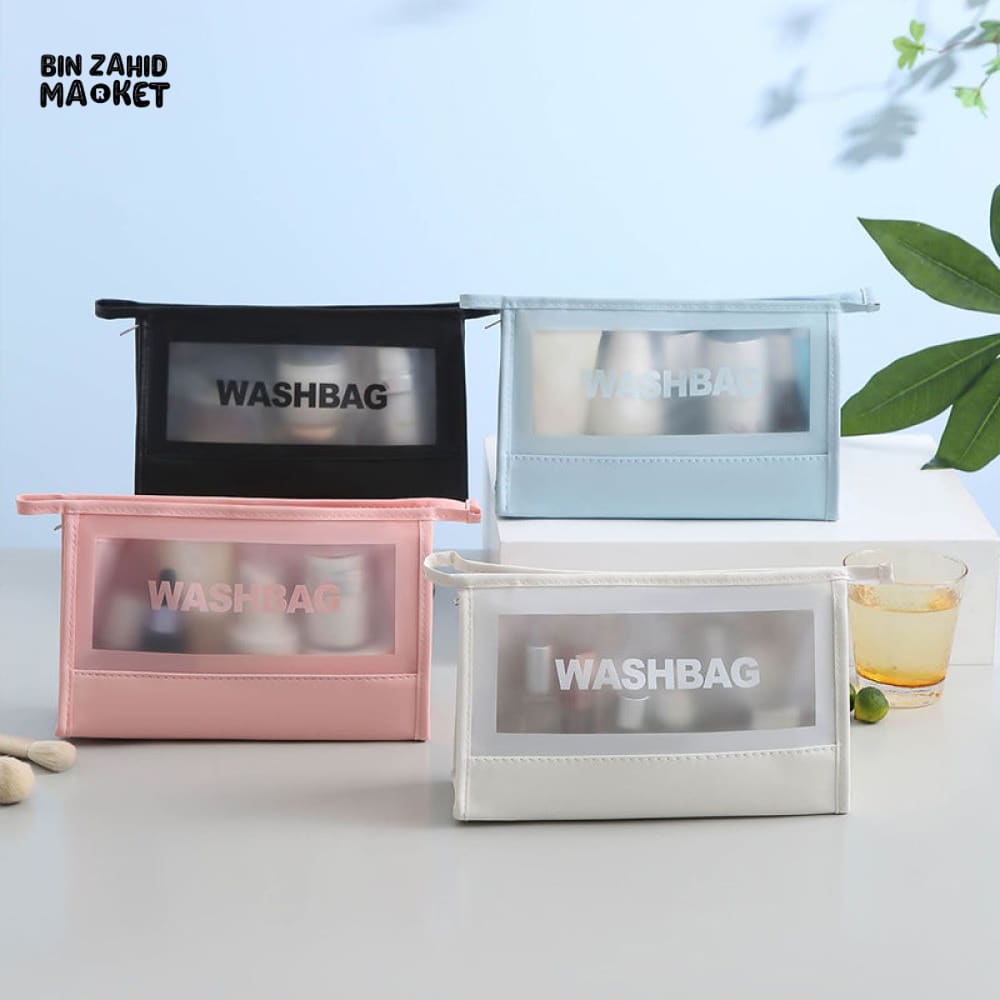 2 PIECES WASH DAY POUCH SET – TRAVEL & COSMETIC BAGS