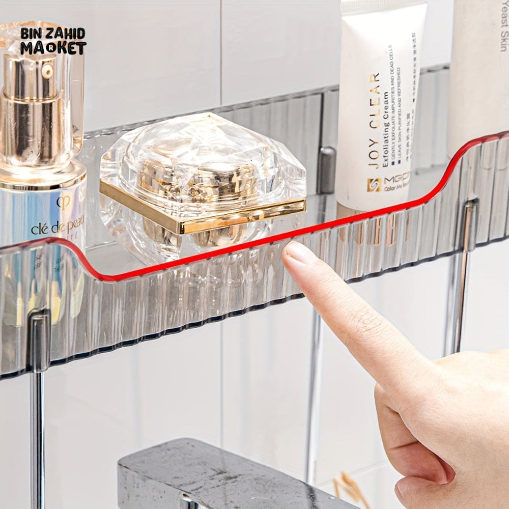 2-TIER BATHROOM ORGANIZER – VERSATILE PLASTIC COUNTERTOP SHELF FOR COSMETICS & TOILETRIES
