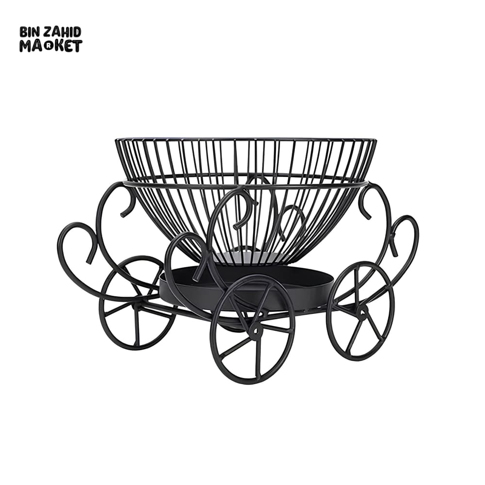 2-TIER DECORATIVE FRUIT BASKET Black