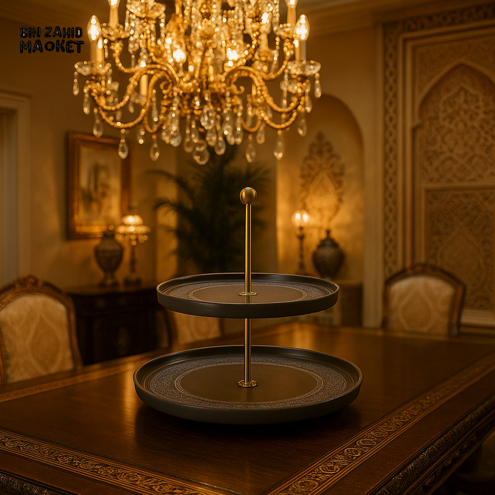 2 TIER DESSERT STAND WITH CUPCAKES & PASTRIES – LUXURY VILLA TABLE DISPLAY FOR HIGH-TEA & PARTIES
