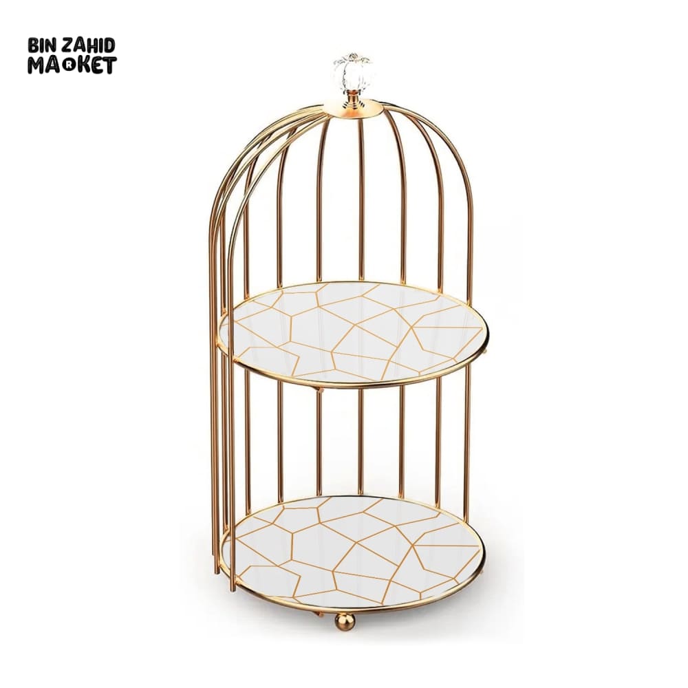 2-TIER GOLDEN VANITY CAG White