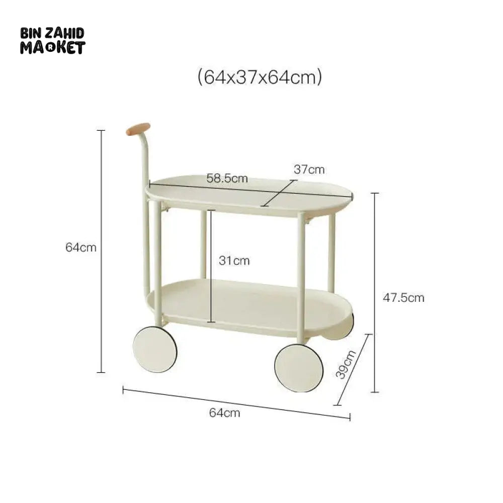2 Tier Utility Storage Coffee & Tea Serving Trolley