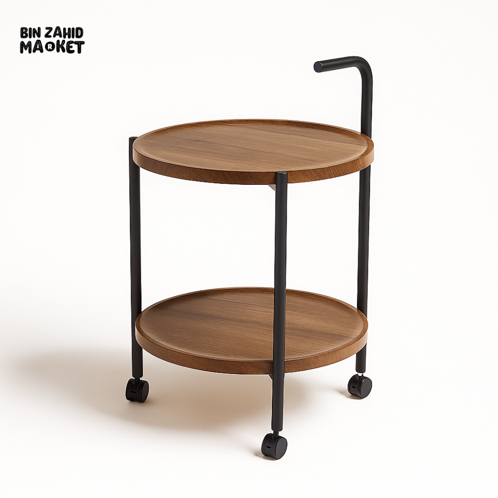 2 Tier Wooden Serving Trolley