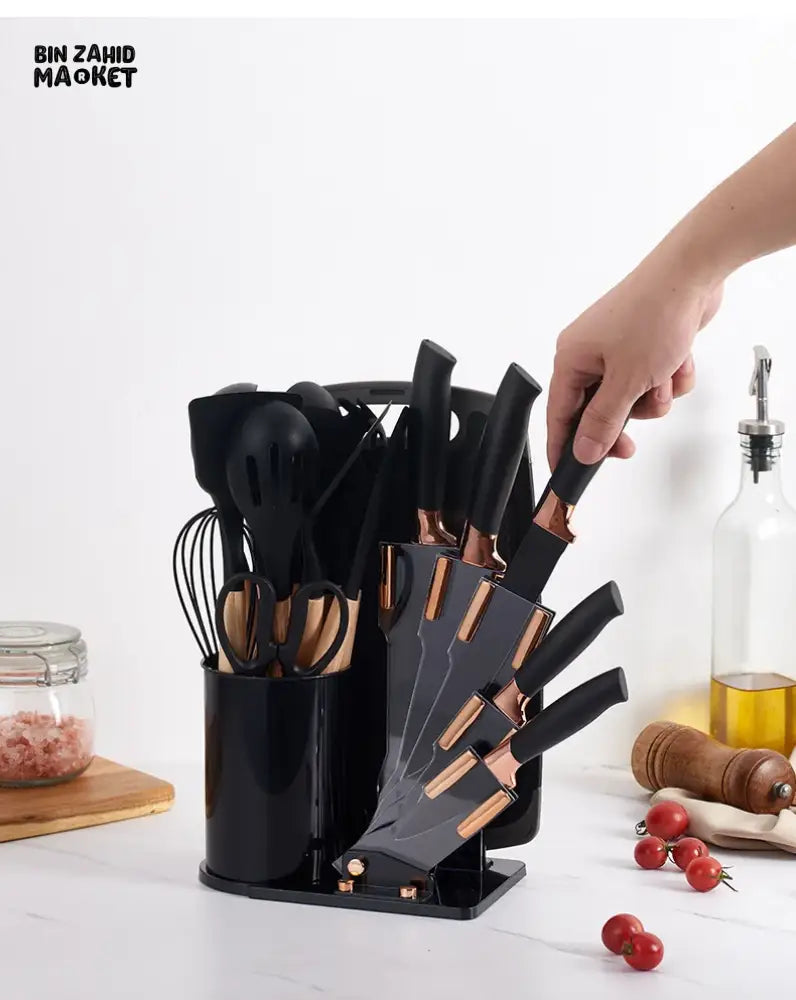 20 PIECES PREMIUM FOOD-GRADE SILICONE KITCHEN UTENSILS SET – NON-STICK HEAT-RESISTANT COOKING & BAKING TOOLS WITH SPOONS LADLES SPATULAS & PAN ACCESSORIES