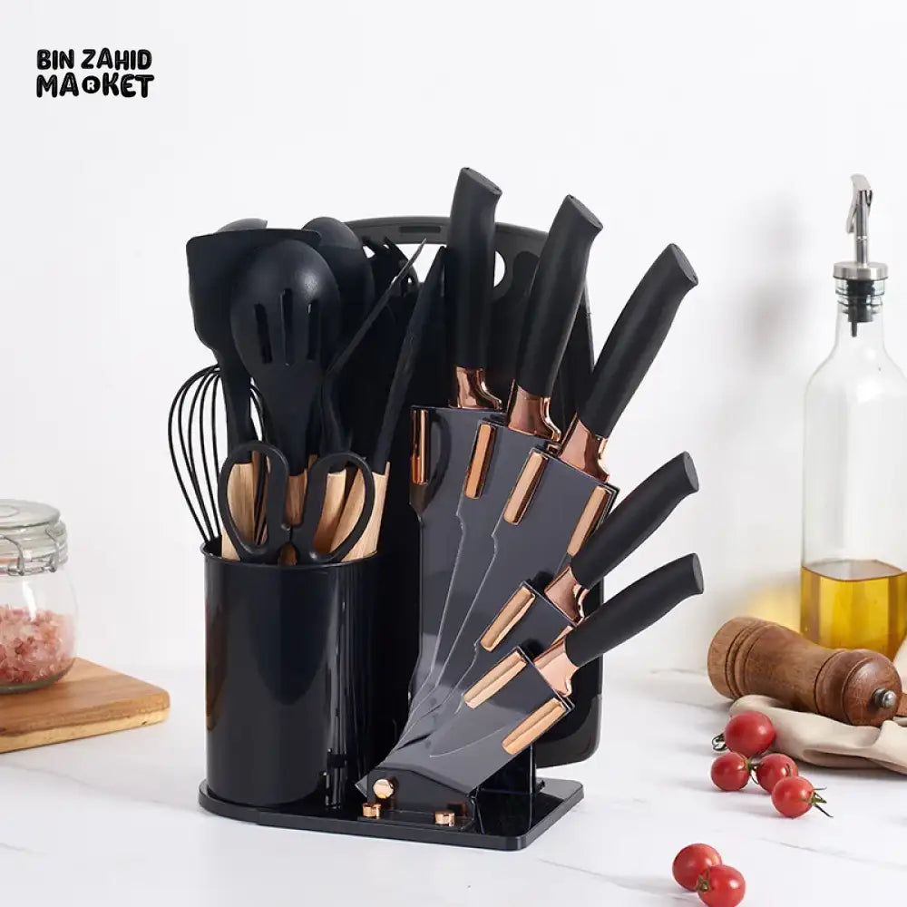 20 PIECES PREMIUM FOOD-GRADE SILICONE KITCHEN UTENSILS SET – NON-STICK HEAT-RESISTANT COOKING & BAKING TOOLS WITH SPOONS LADLES SPATULAS & PAN ACCESSORIES