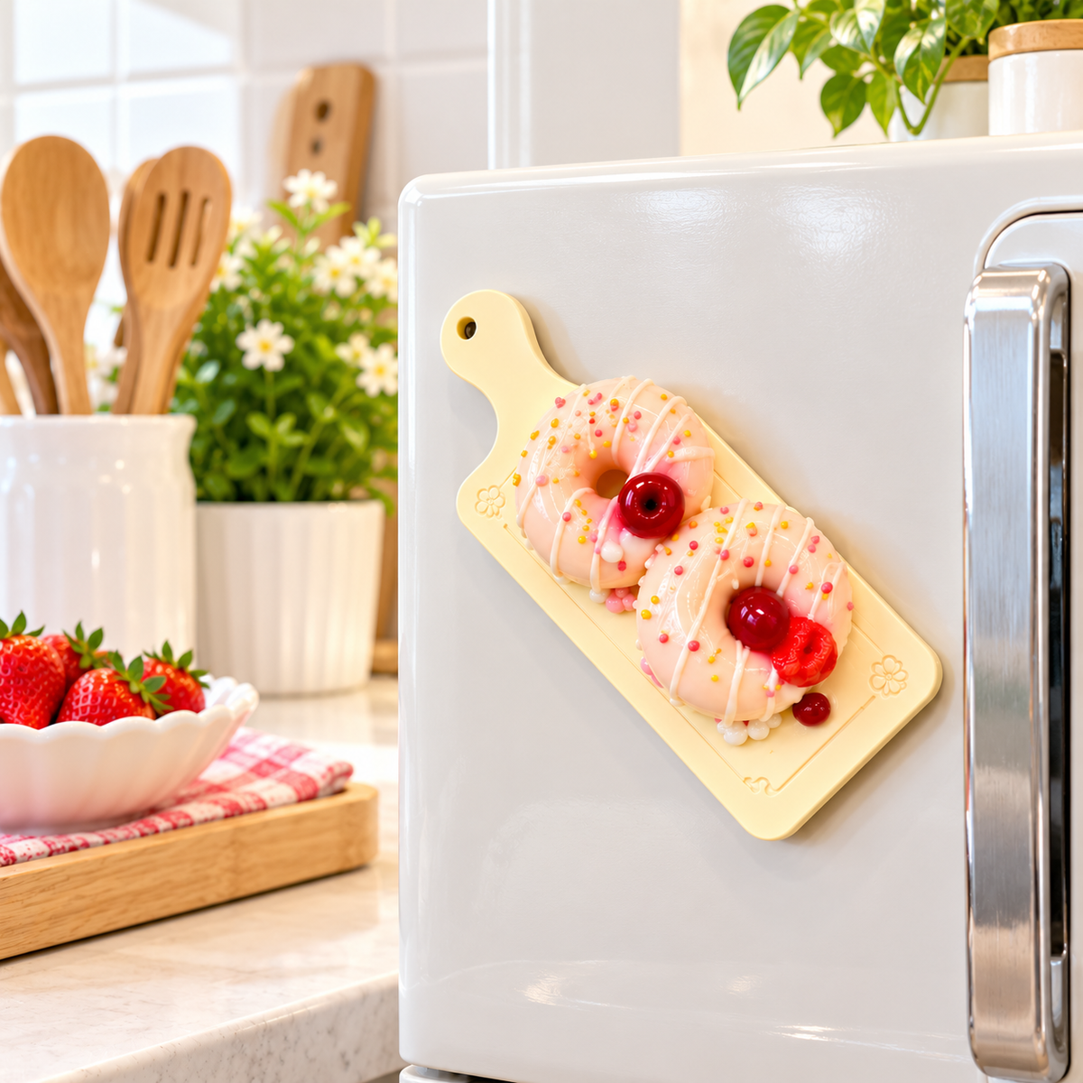 PINK DONUT DESSERT DESIGN FRIDGE MAGNET