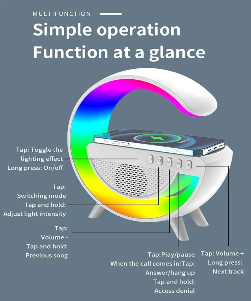 WIRELESS CHARGER + BLUETOOTH SPEAKER G-LAMP
