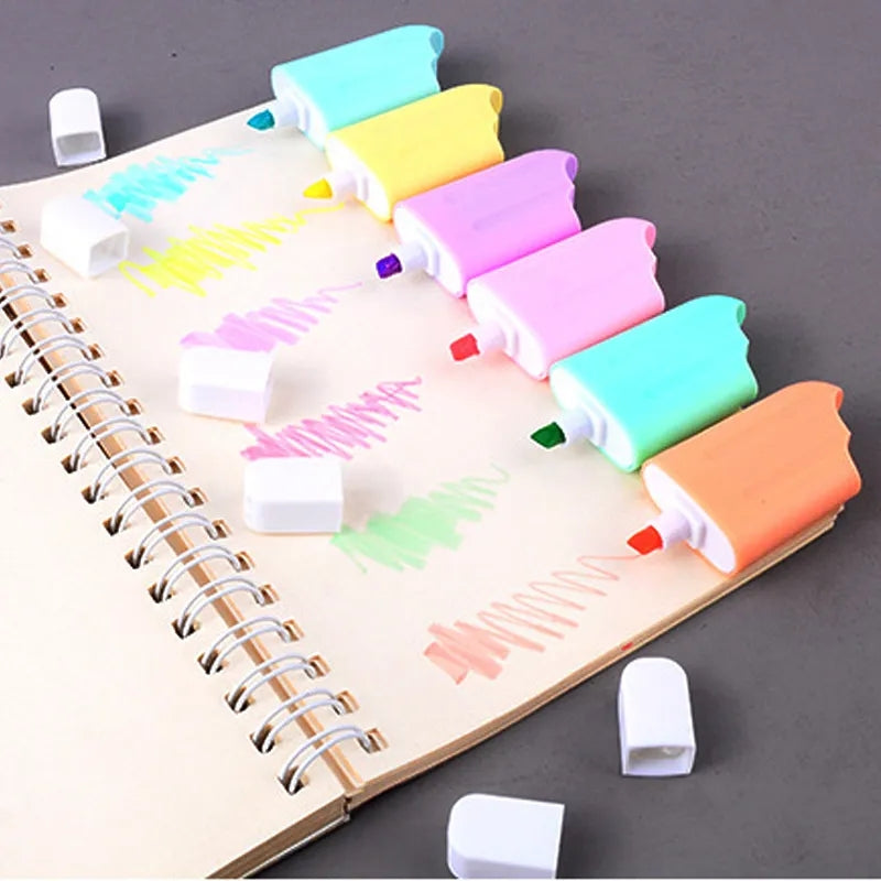 PACK OF 6 ICE CREAM SHAPE HIGHLIGHTERS