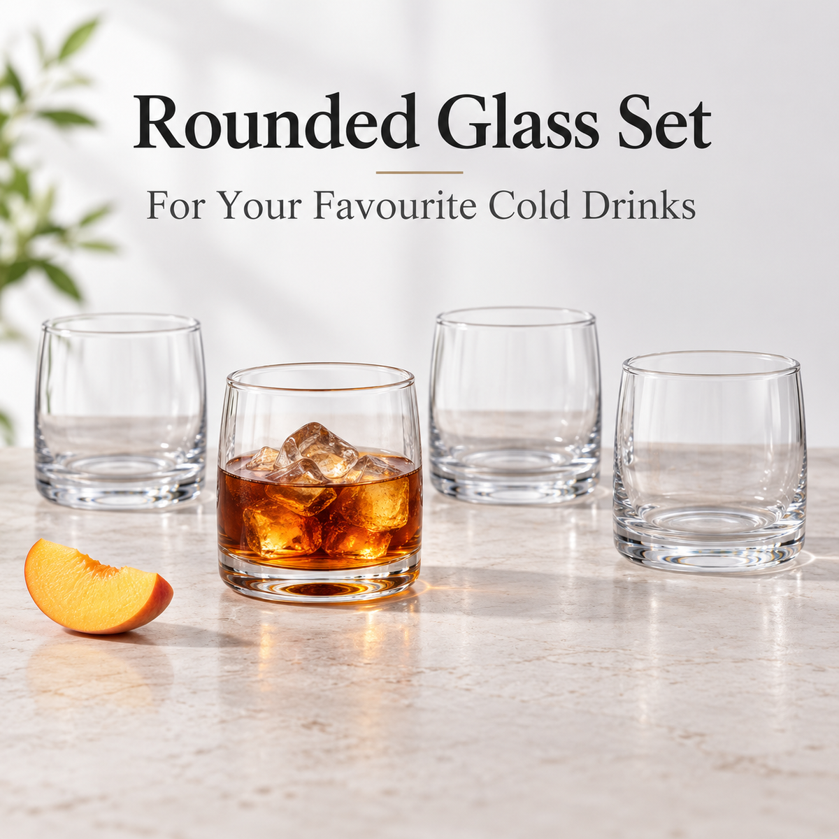 Danny Home 4 Piece Rounded Tumbler Glass Set