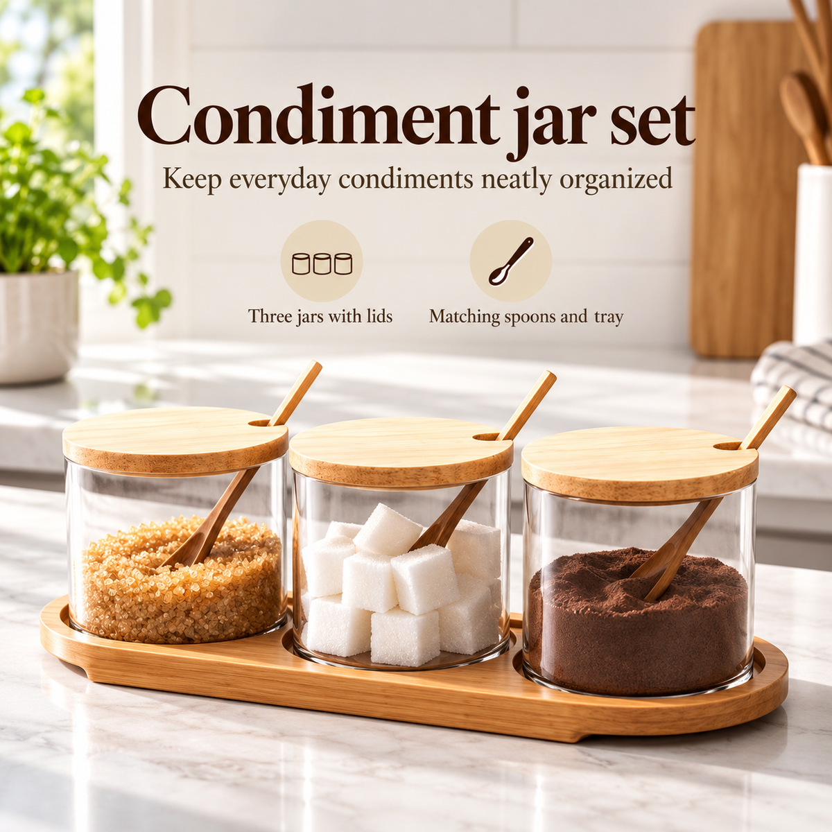 Condiment 3-Piece Jar Set