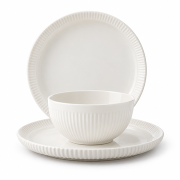 Danny Home 12 Piece Ribbed Tableware Set