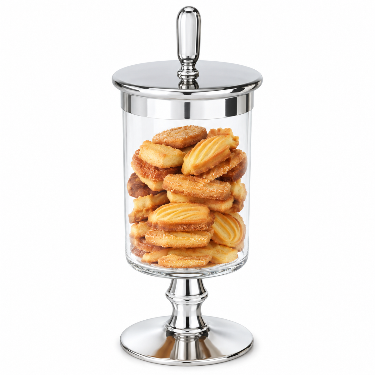 Danny Home Silver Footed Biscuit Jar - 9.1 x 24 cm