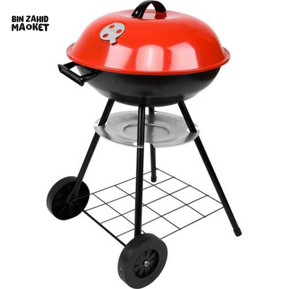 22 INCH BBQ CHARCOAL KETTLE GRILL WITH LID & WHEELS - Barbecue Tools