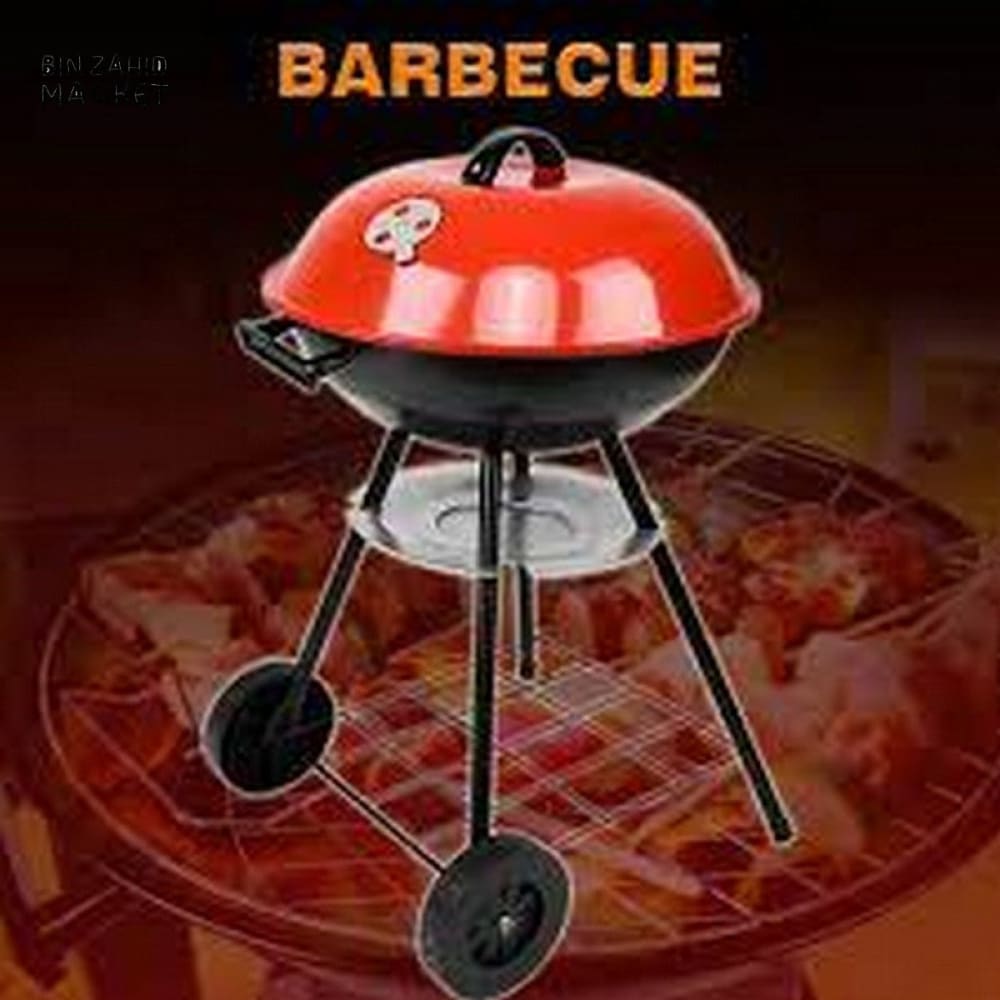 22 INCH BBQ CHARCOAL KETTLE GRILL WITH LID & WHEELS - Barbecue Tools