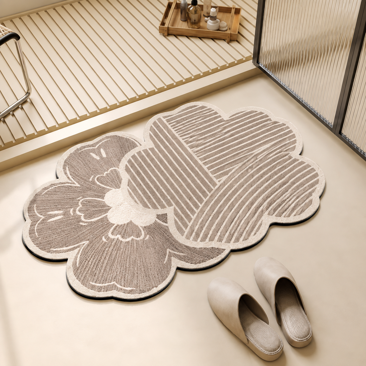 MATRUGS FLORAL SHAPE NON-SLIP DECORATIVE FLOOR MAT
