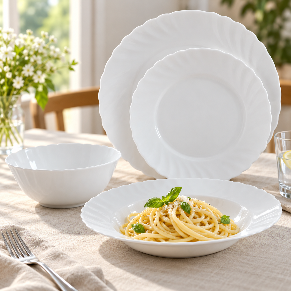 Danny Home Scalloped Dinner Set - 24 Pieces